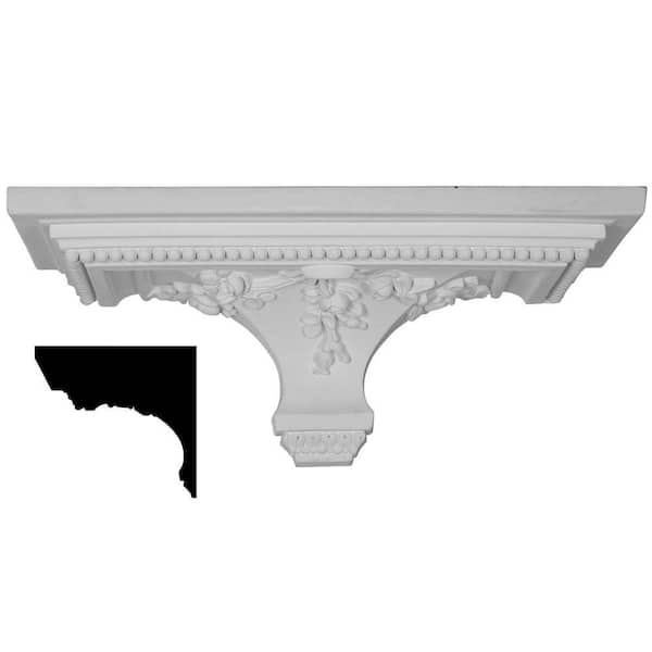 Ekena Millwork 18 in. x 7-3/8 in. x 9-1/8 in. Polyurethane Victorian Shelf Moulding