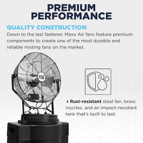 Maxx Air 18 in. 3-Speed Portable Mid-Pressure Cooling Misting
