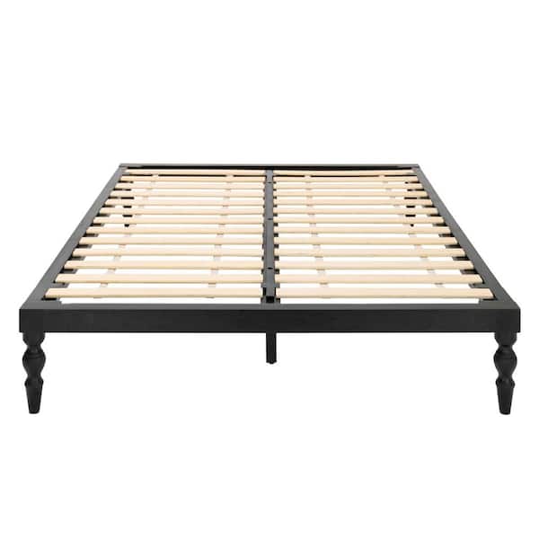 MH LONDON Rhonda Black Wood Frame King Platform Bed