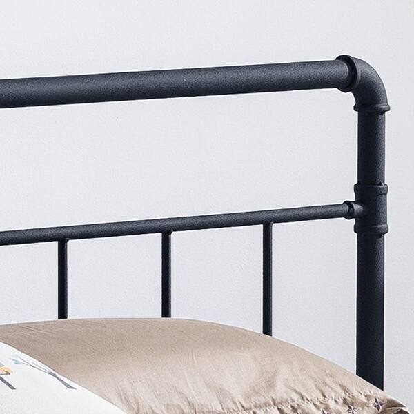Noble House Mowry Industrial King Size, King Iron Bed Frame With Headboard