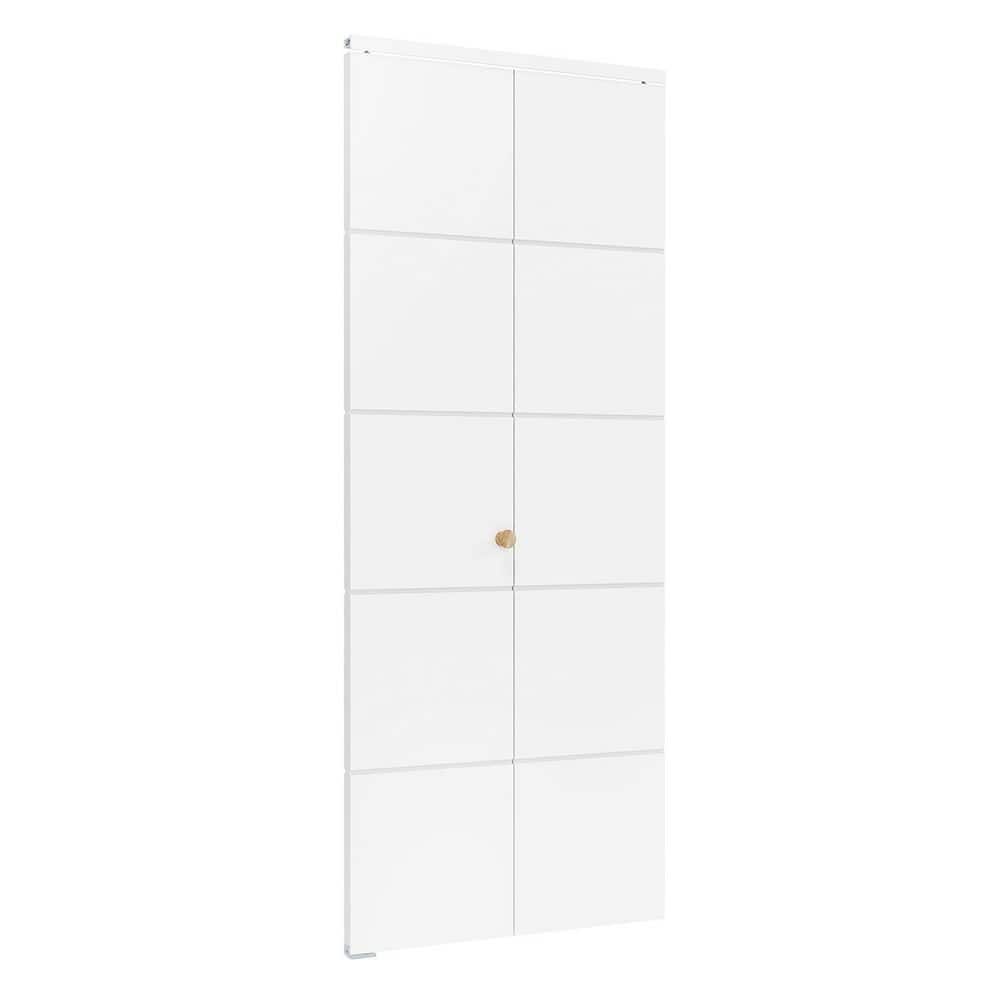 36 in. x 80 in. 5-Panel, MDF, Composite, White UV Finish Hollow Core Bi-fold Door with Hardware Kits price history on PriceWatchPro