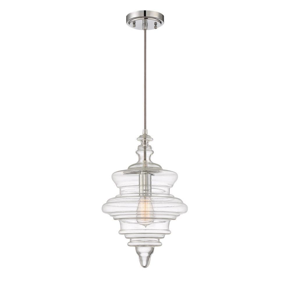 Tiffany Casual 10.5" Chrome Mini Pendant with Clear Glass