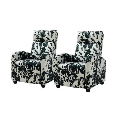 Eleno Cowhide Printed Fabric Recliner Chair (Set of 2)