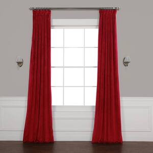 Cinema Red Heritage Plush Velvet Curtain - 50 in. W x 120 in. L