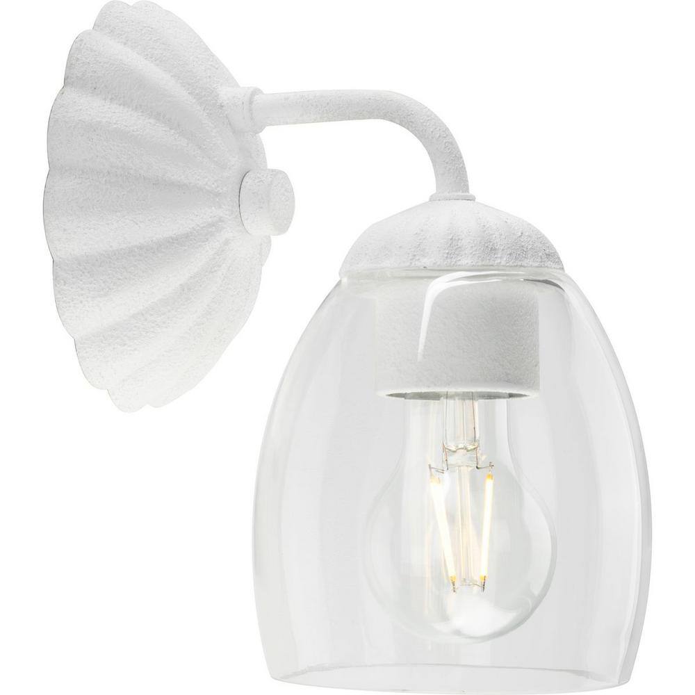 Quillan White Plaster Dimmable 1-Light Vanity Light