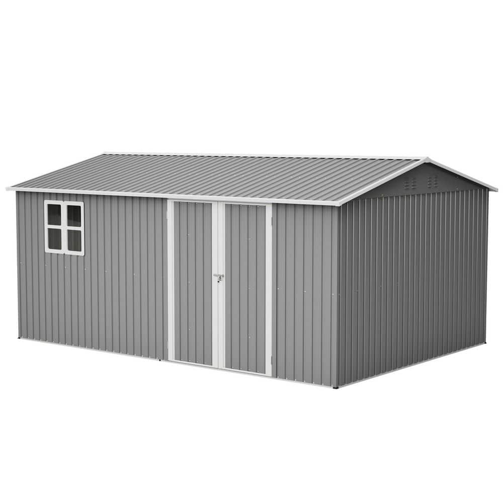 14x10 FT Metal Outdoor Storage Shed,780 cu.ft Large Tool House w/ Built-in Foundation & Wide Double Doors(140 sq. ft.) price history on PriceWatchPro