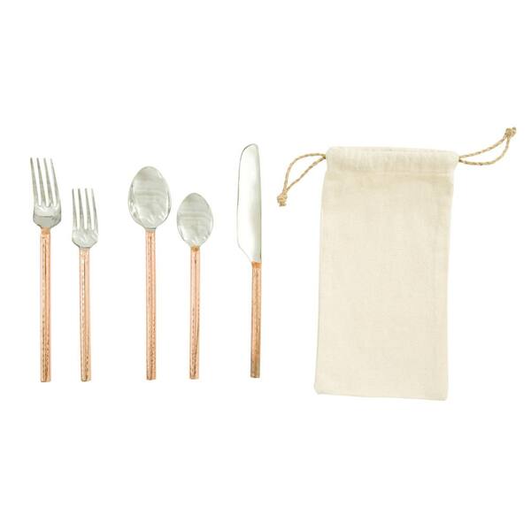 3R Studios 5-Piece Copper Finished 18/8 Stainless Steel Flatware Set (Service for 1)