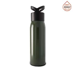 24 oz. Crocodile Green Resuable Single Wall Aluminum Water Bottle with Threaded Lid