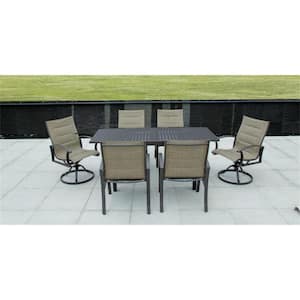 Large Metal Outdoor Dining Table with Extension, 53"- 106" Adjustable for 6-8 Person Rectangular Table, Dark-Brown