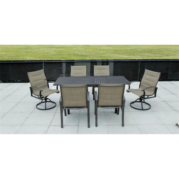 Otryad Large Metal Outdoor Dining Table with Extension, 53"- 106" Adjustable for 6-8 Person Rectangular Table, Dark-Brown