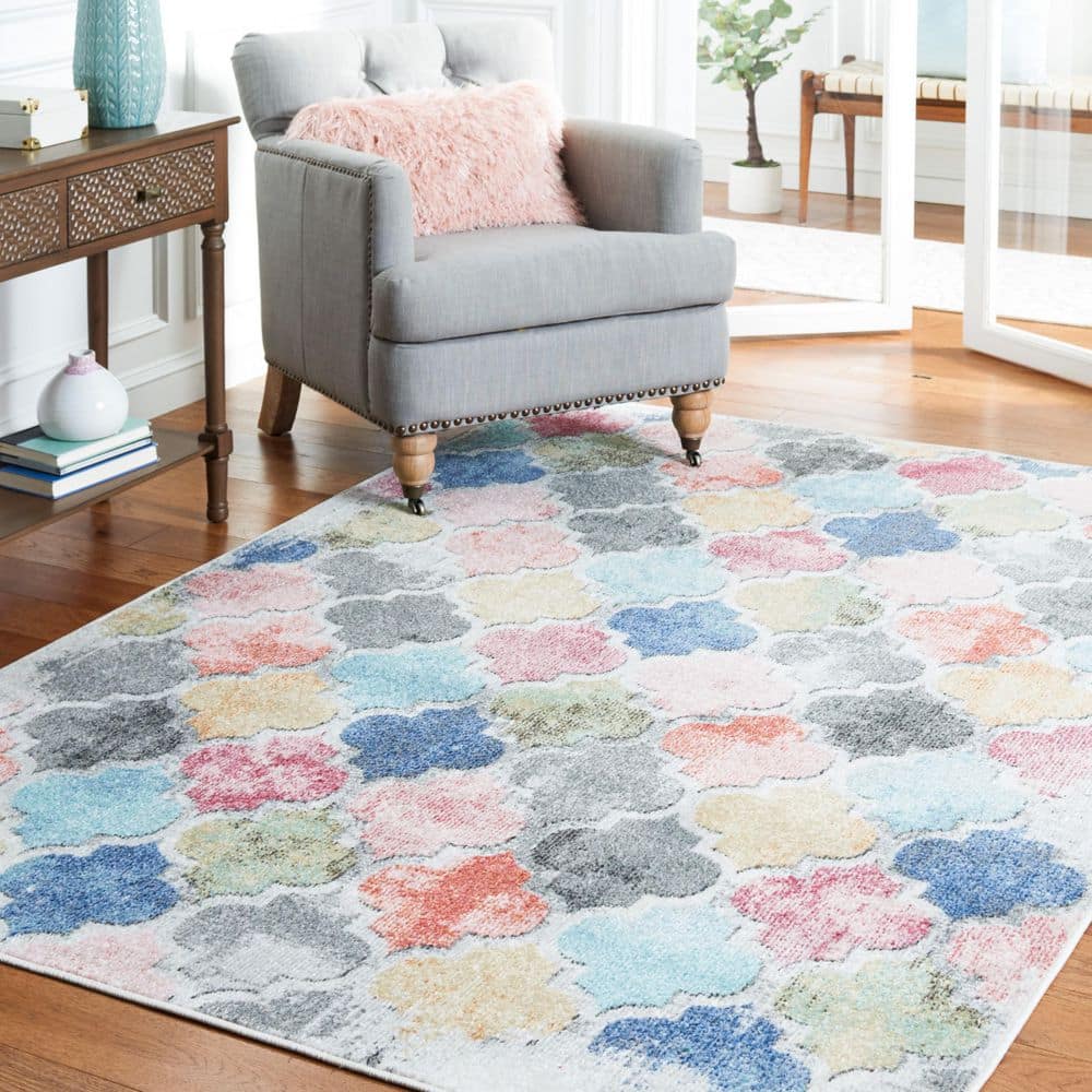 Phoenix 8 ft. x 10 ft. Blue/Red Distressed Tile Area Rug price history on PriceWatchPro