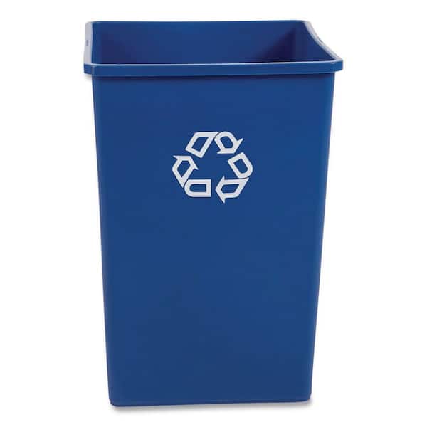 Untouchable 35 Gal. Blue Square Recycling Container