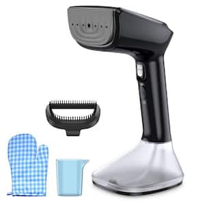 Black Handheld Clothes Steamer, 1800 W Garment Steamer with Wet and Dry Ironing Modes, Heat-Resistant Glove