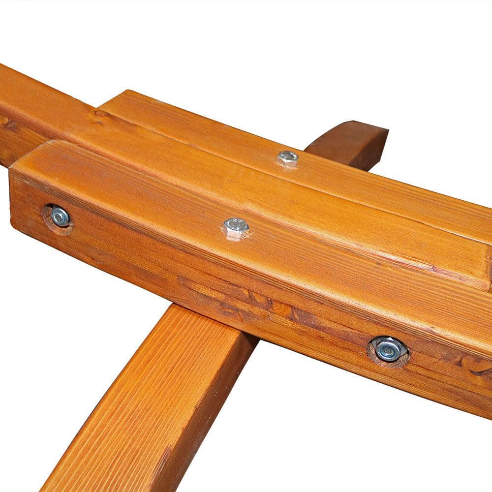 12 ft Curved Larch Wood Hammock Stand with Chains