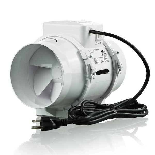 VENTS-US TT 100 4 in. 2-Speed Inline Duct Fan 100/50 CFM Mixed-Flow Supply and Exhaust Ventilation with AC Motor