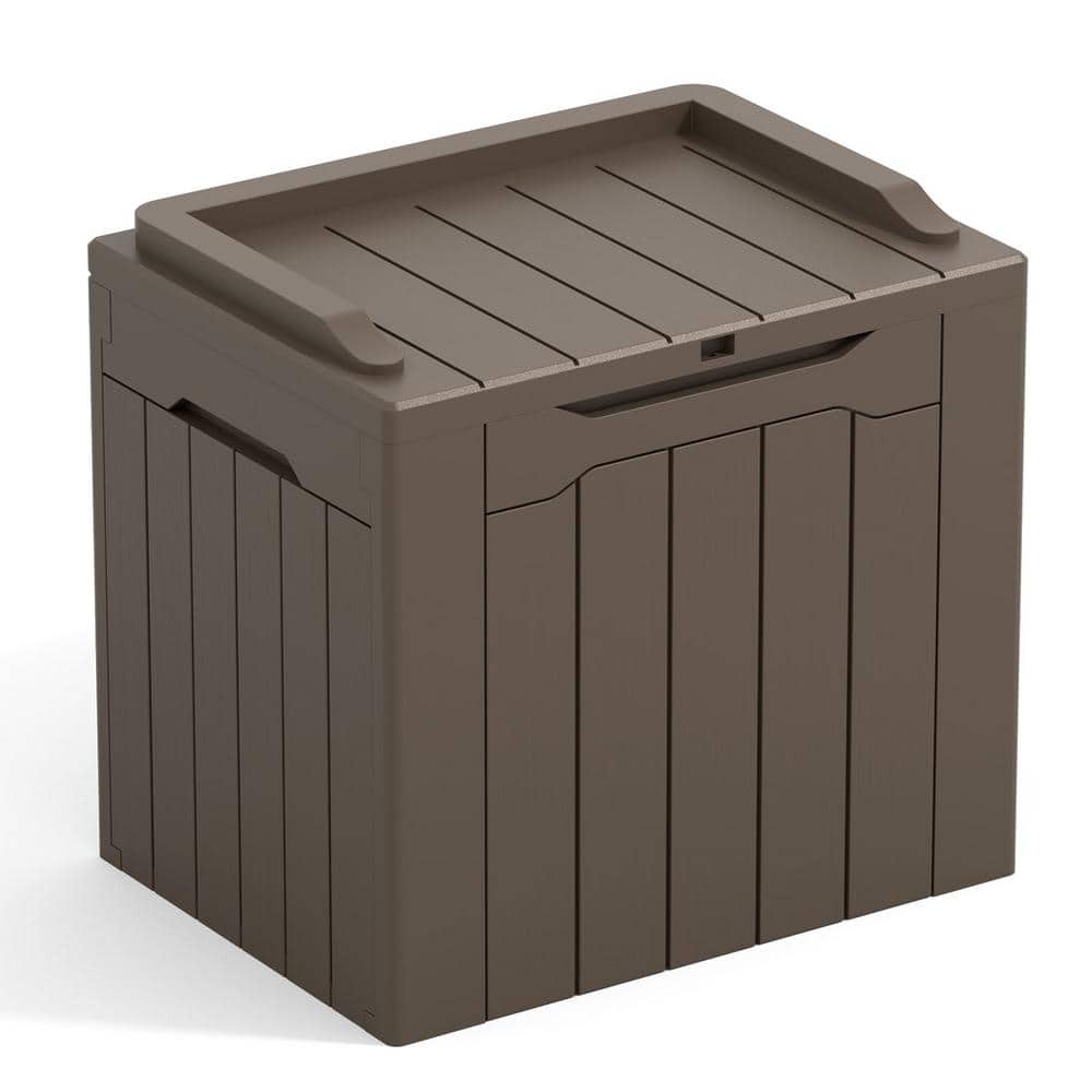 Tozey 32 Gal. Mecha Style Brown Polyresin Deck Box V-PSB-0063-8 - The Home  Depot