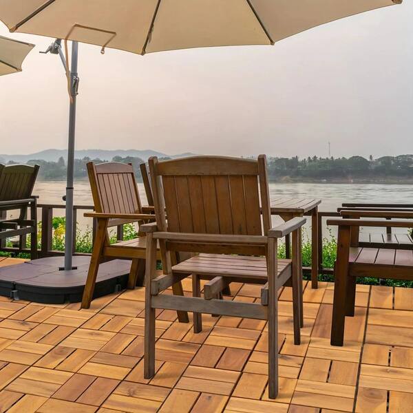 DENISLAWN 1 ft. x 1 ft. Quick Deck Solid Acacia Wood Deck