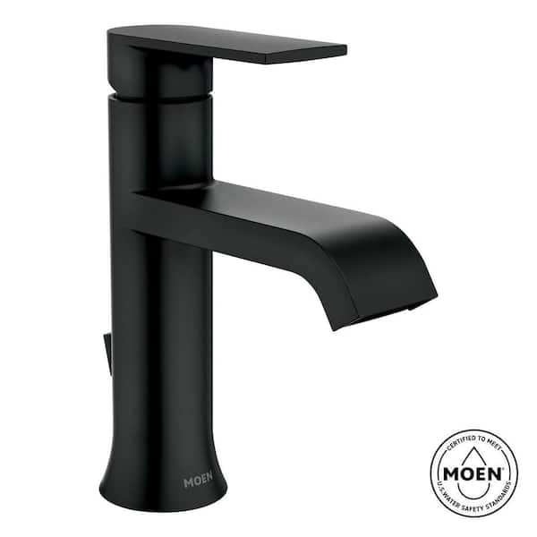 Genta Single Handle Single Hole Bathroom Faucet in Matte Black
