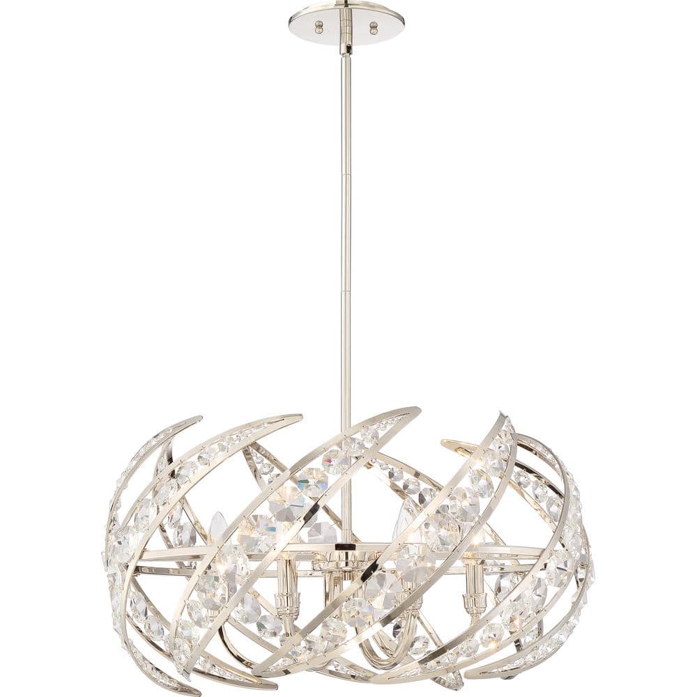 Crescent 6-Light Polished Nickel Pendant price history on PriceWatchPro