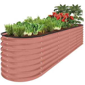 8 ft. x 2 ft. x 2 ft. Terracotta Oval Steel Raised Garden Bed Planter Box for Vegetables, Flowers, Herbs