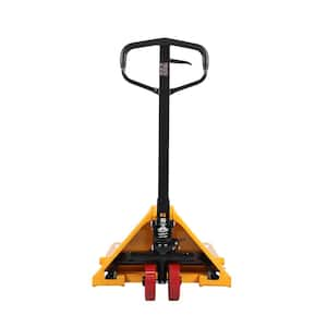 5,500 lbs. with 48 x 27 in. Fork Manual Pallet Jack Material Lift Hand Pallet Truck Yellow