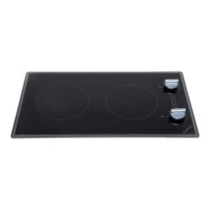 Cortez Series 12 in. Radiant Electric Cooktop in Black with 2 Elements Knob Control 120-Volt