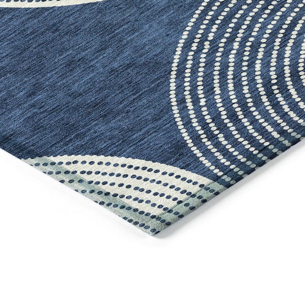 Chantille Machine Washable Indoor/Outdoor Abstract ACN2275 Navy 2 ft. 6 in. x 3 ft. 10 in. Area Rug