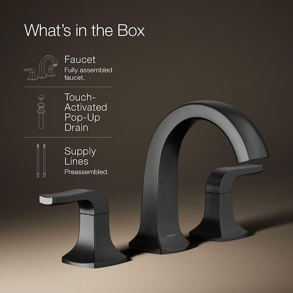 KOHLER Rubicon 8 in. Widespread Double Handle High Arc Bathroom