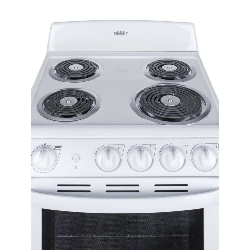 24" White Electric Coil Range with 4 Burners