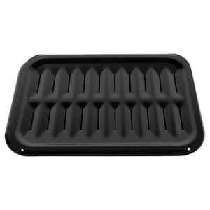 2-Piece Porcelain Heavy-Duty Broiler Pan and Grill Set
