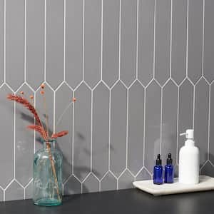 Axis Gray 2.6 in. x 13 in. Polished Picket Ceramic Wall Tile Sample