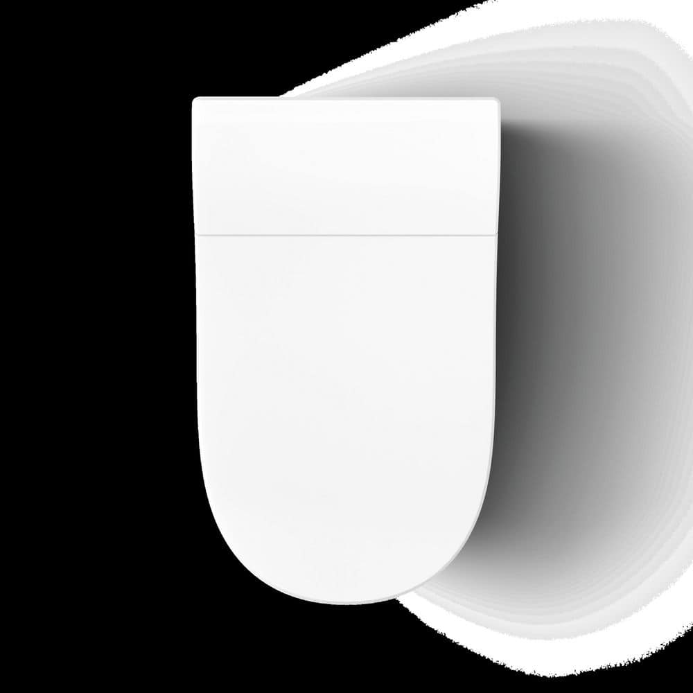 White Elongated One-Piece Smart Toilet with Dual Flush