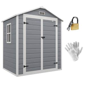 6 ft. W x 4.5 ft. D Plastic Shed with Double Door (27 sq. ft.)