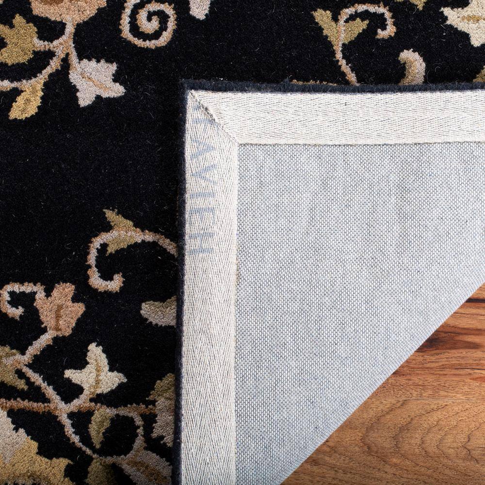 Black and Gold Rectangular Hand-Tufted Wool Area Rug 8'3" x 11'