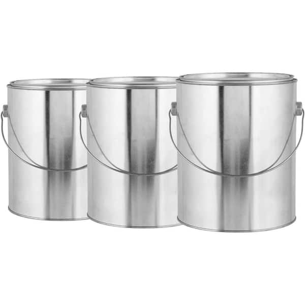 Dyiom 10 Ounces Silver Paint Bucket，Half Pint Storage Container