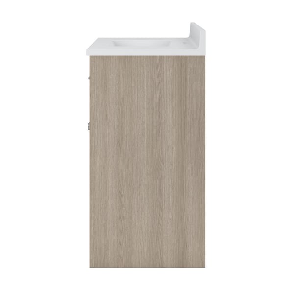 Reese 31 in. W x 19 in. D x 38 in. H Single Sink Bath Vanity in Light Oak with White Cultured Marble Top.