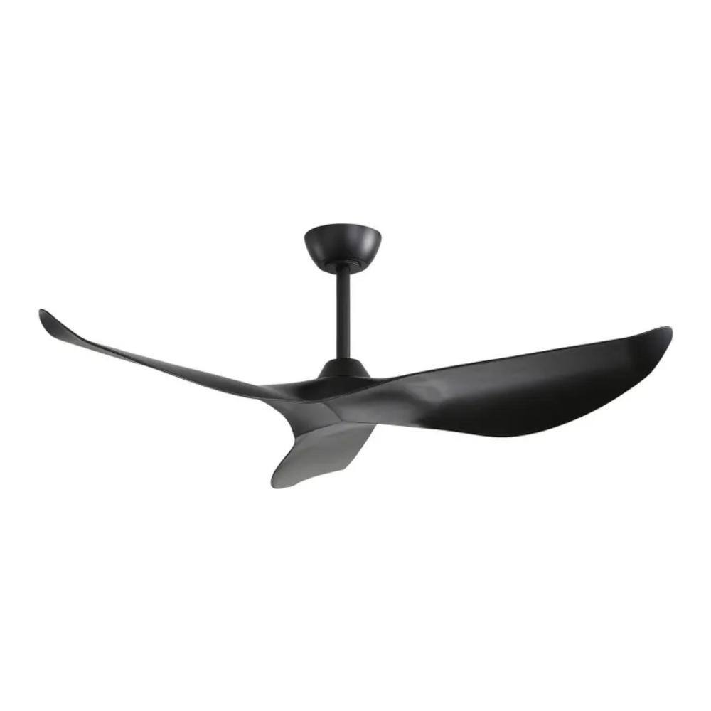 52 in. Indoor/Outdoor Modern Black Ceiling Fan without Light and 6 Speed Re