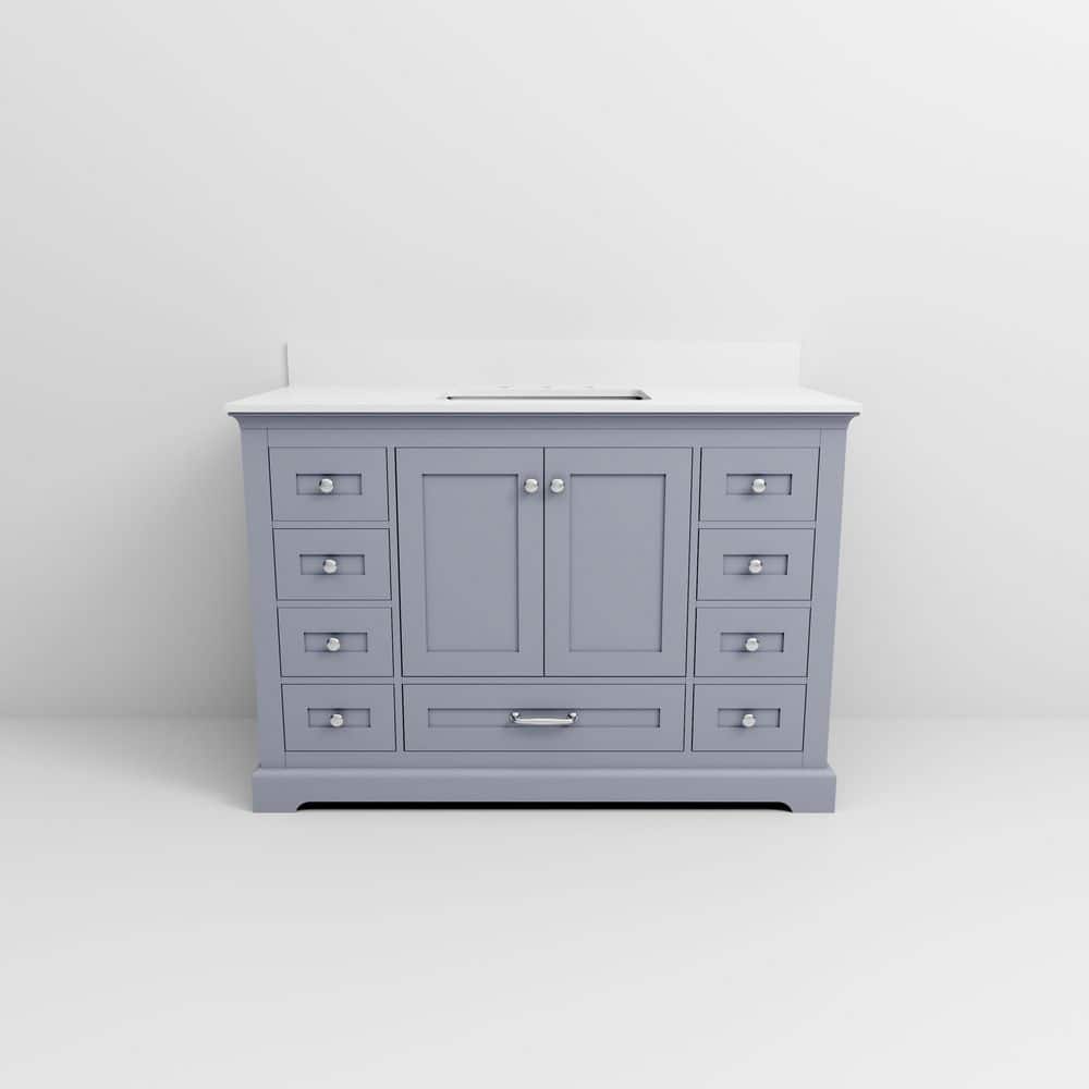 Dukes 48" Dark Grey Single Bath Vanity with Marble Top