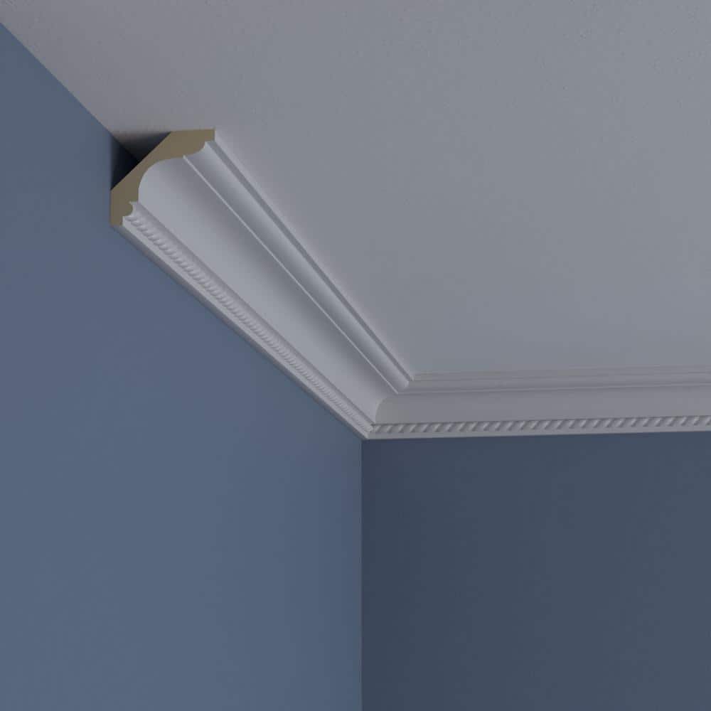 White Polyurethane Leandros Rope Crown Moulding, 94.5" Length
