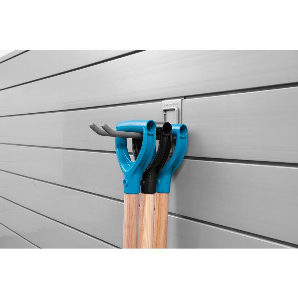 Heavy Duty Steel 8 Inch Locking Double Hooks for Slatwall (3 Pack)