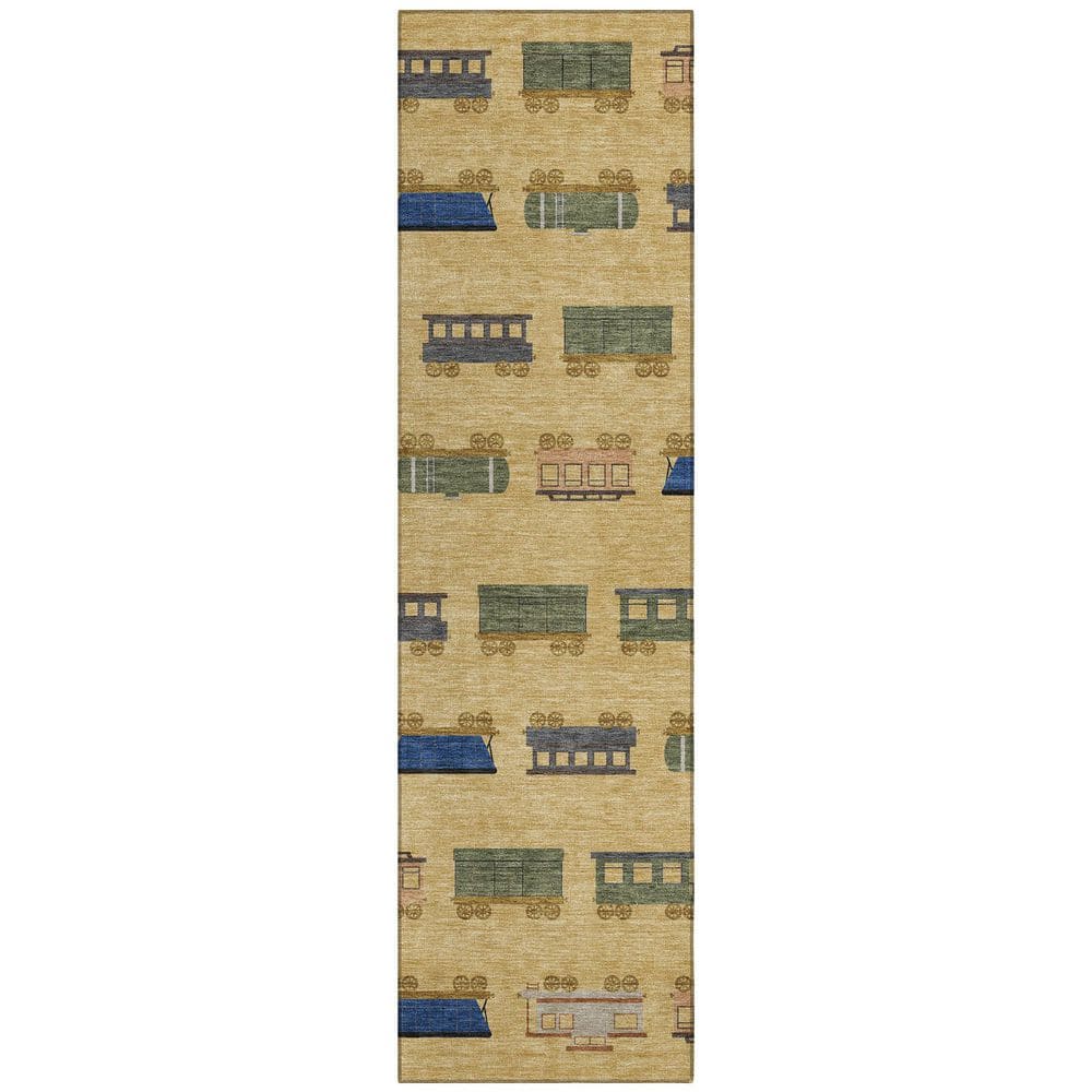 Chantille Machine Washable Indoor/Outdoor Abstract ACN2621 Gold 2 ft. x 7 ft. Runner Rug price history on PriceWatchPro