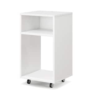 White Wood 13 in. W Vertical Mobile File Cabinet Printer Stand Storage Organizer Home Office