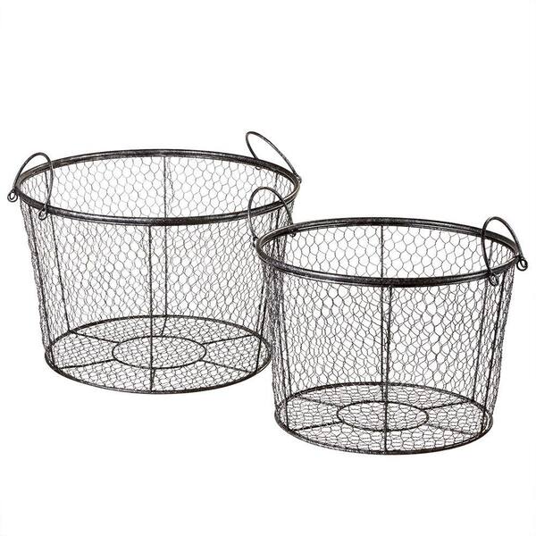 Filament Design Sundry 19.75 in. x 19.75 in. Wire Decorative Basket (Set of 2)