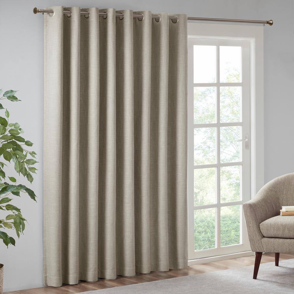 Taupe Blackout Polyester Grommet Top Window Panel