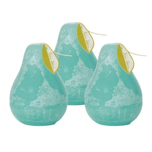 4.5" Sea Foam Timber Pear Candles (Set of 3)