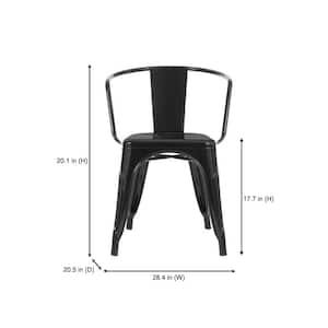 Black Metal Dining Chair (Set of 2) (20 in. W x 28 in. H)