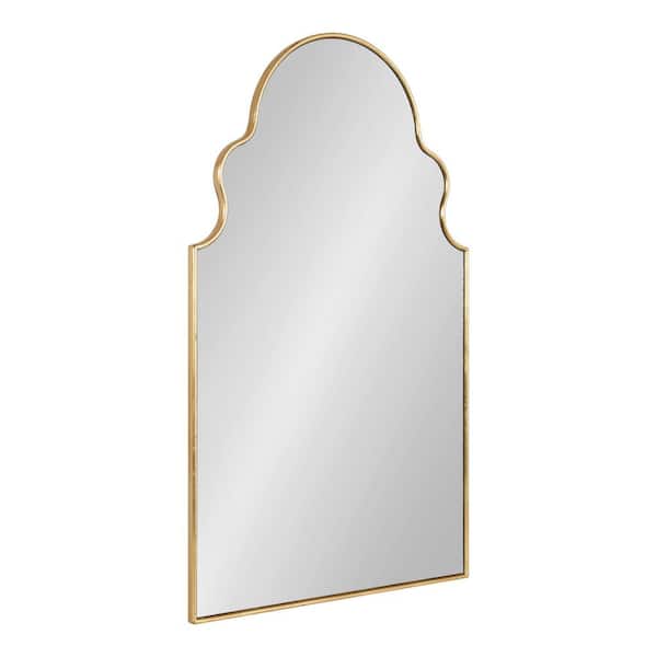 Kate and Laurel Vania 20.00 in. W x 34.00 in. H Gold Arch Bohemian Framed Decorative Wall Mirror