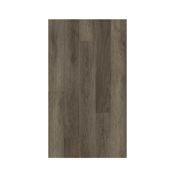 HOMLUX Dark Oak Linear 12 MIL 7 in. W x 48 in. L Waterproof, Click Lock Floating Floor, Wooden Look(23.64 Sq Ft./Carton)