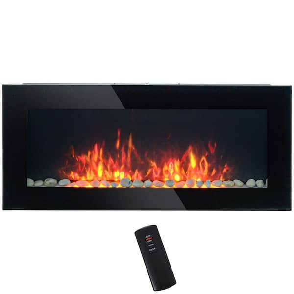 Vivid Flame 41.3 in. Direct Vent Electric Fireplace Insert in Black