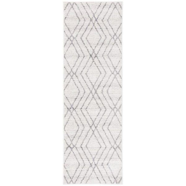 Adirondack 3 ft. x 10 ft. Ivory/Gray Chevron Diamond Runner Rug